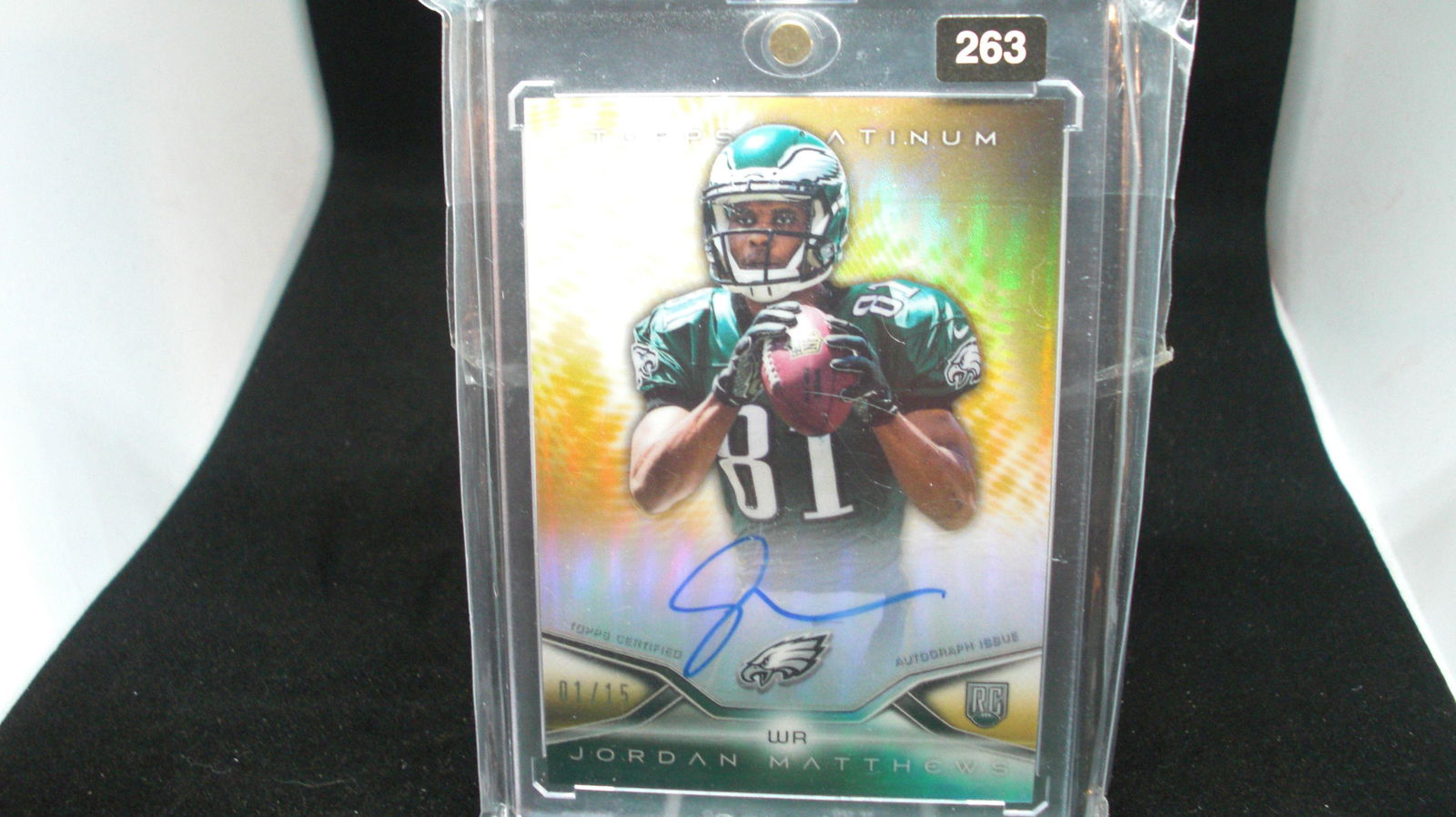 jordan matthews rookie platinum #01/15 auto (1 of 1)