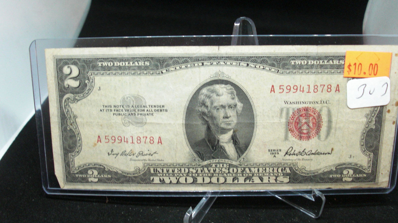 1953a $2 red seal: in nice case
