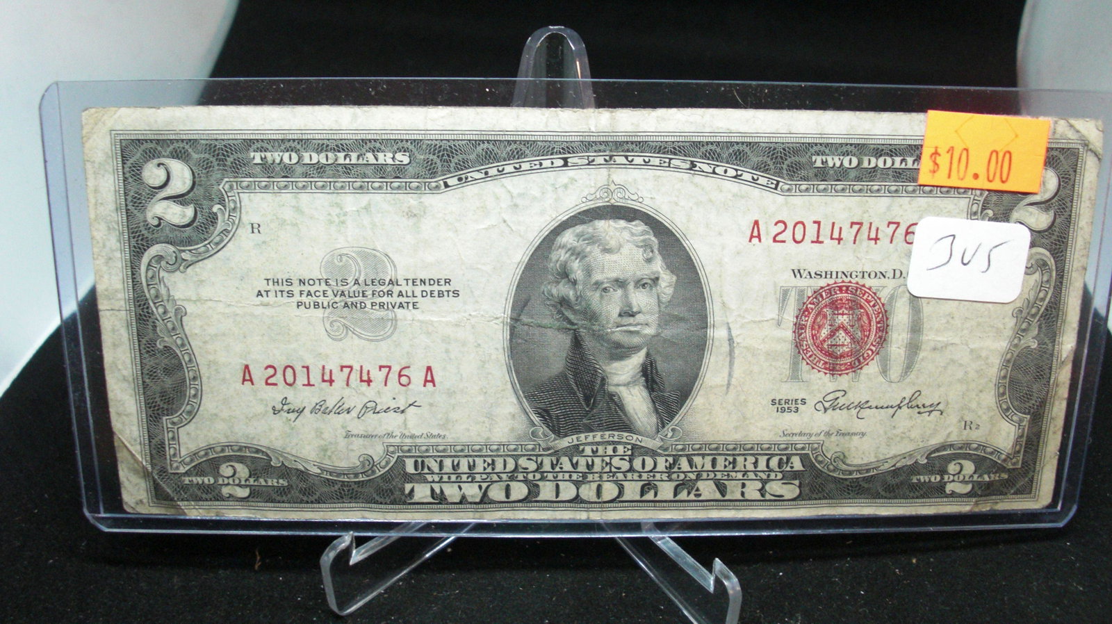 1953 $2 red seal: in nice case