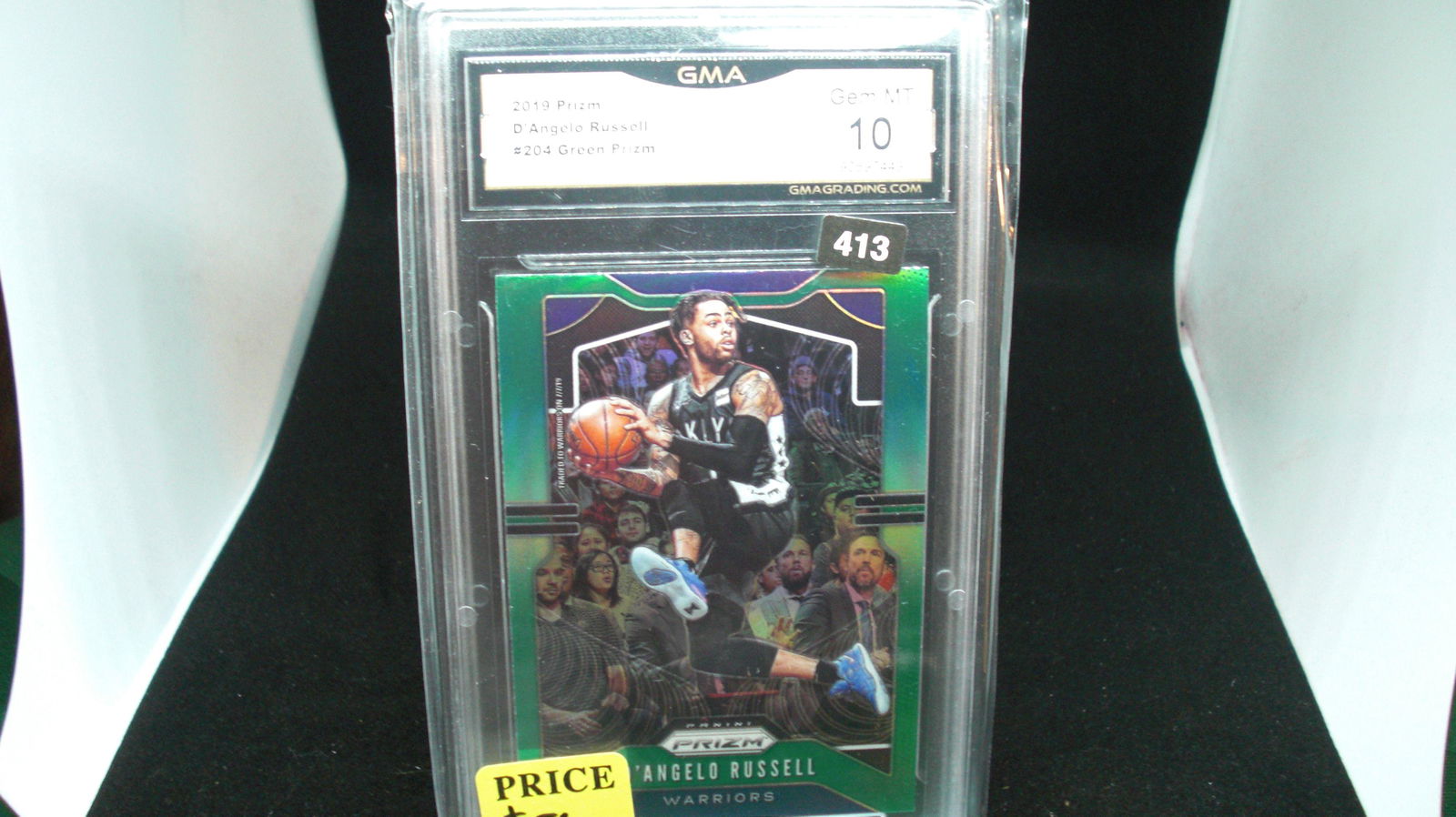 gma graded 2019 d'angelo russell green prizm mint 10 (1 of 1)