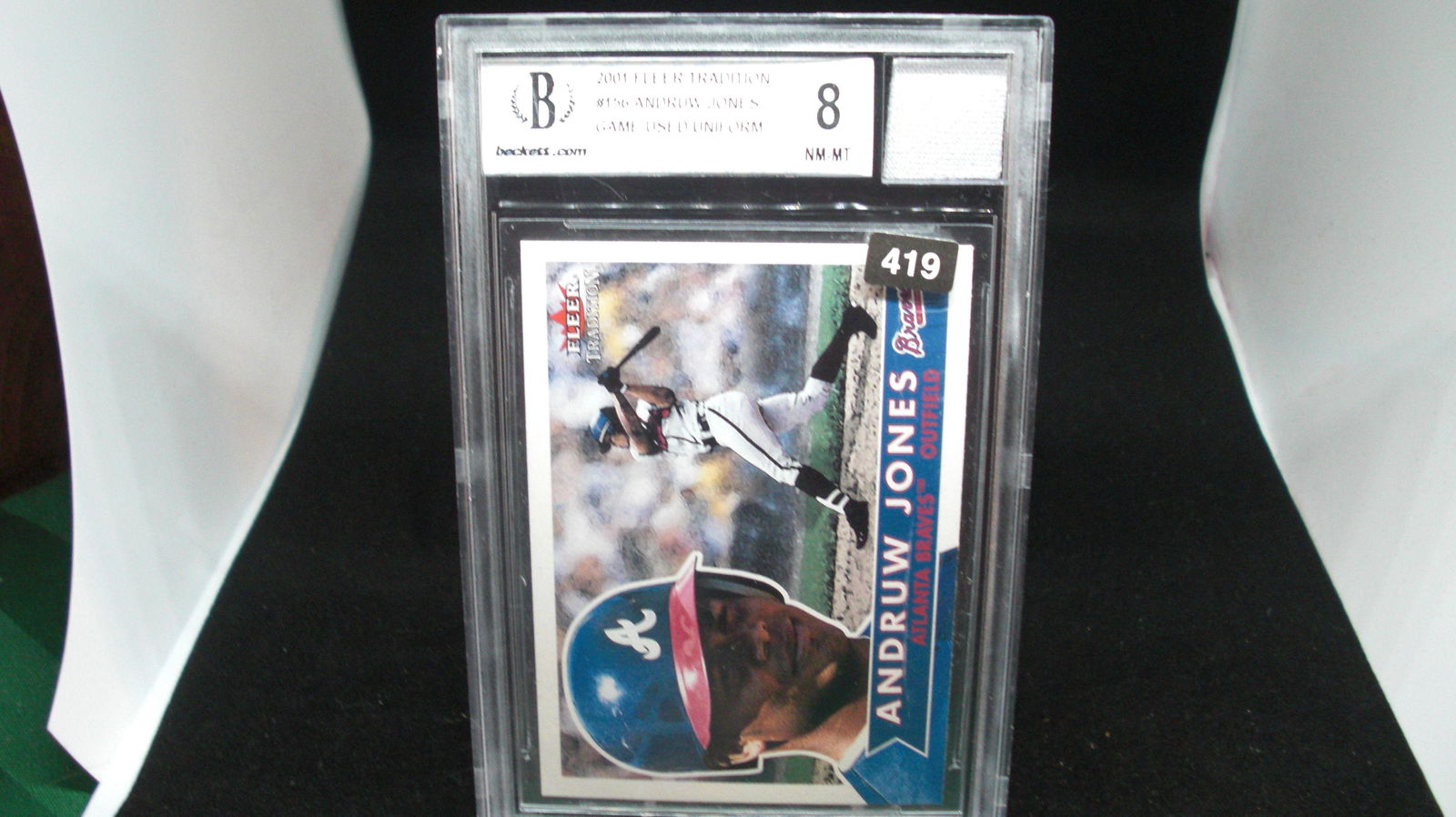 beckett graded andrew jones jersey mint 8 (1 of 1)