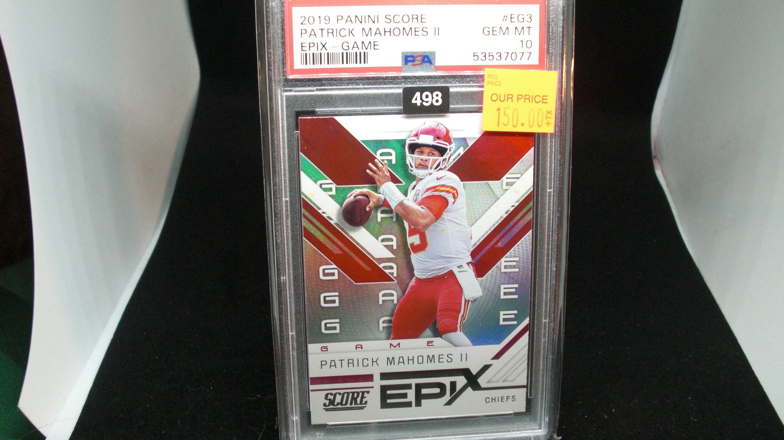 psa graded 2019 patrick mahomes epix game mint 10 (1 of 1)