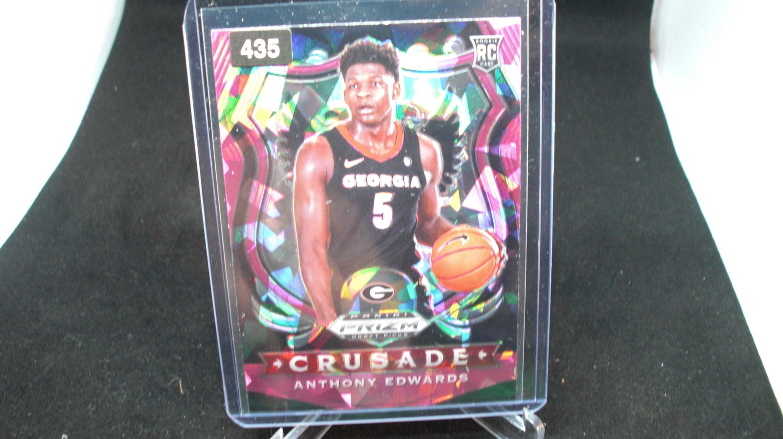 anthony edwards purple rookie cursade: in top loader
