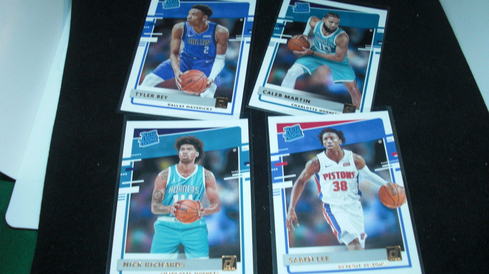 LOT OF (4) 2020-21 DONRUSS BASKETBALL RATED ROOKIES: SABEN LEE, NICK RICHARDS, CALEB MARTIN, TYLER BEY RATED ROOKIES