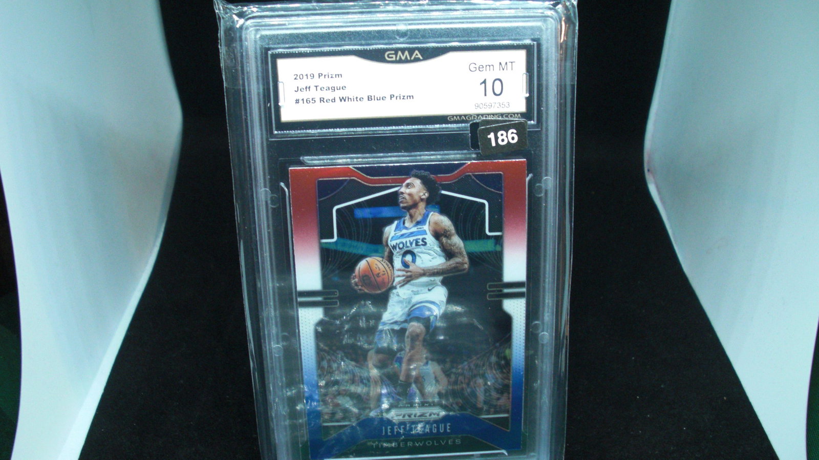gma graded 2019 jeff teague red/white/blue prizm mint: nice graded card
