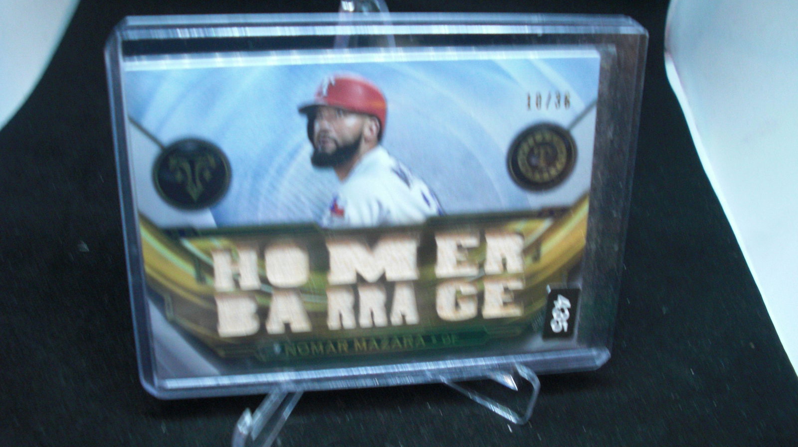 nomar mazara game used bat #10/36: in top loader
