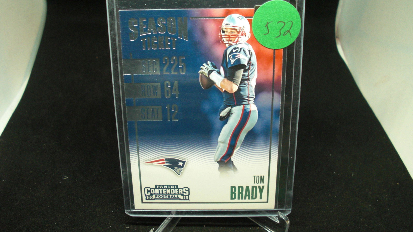 tom brady season ticket: in top loader