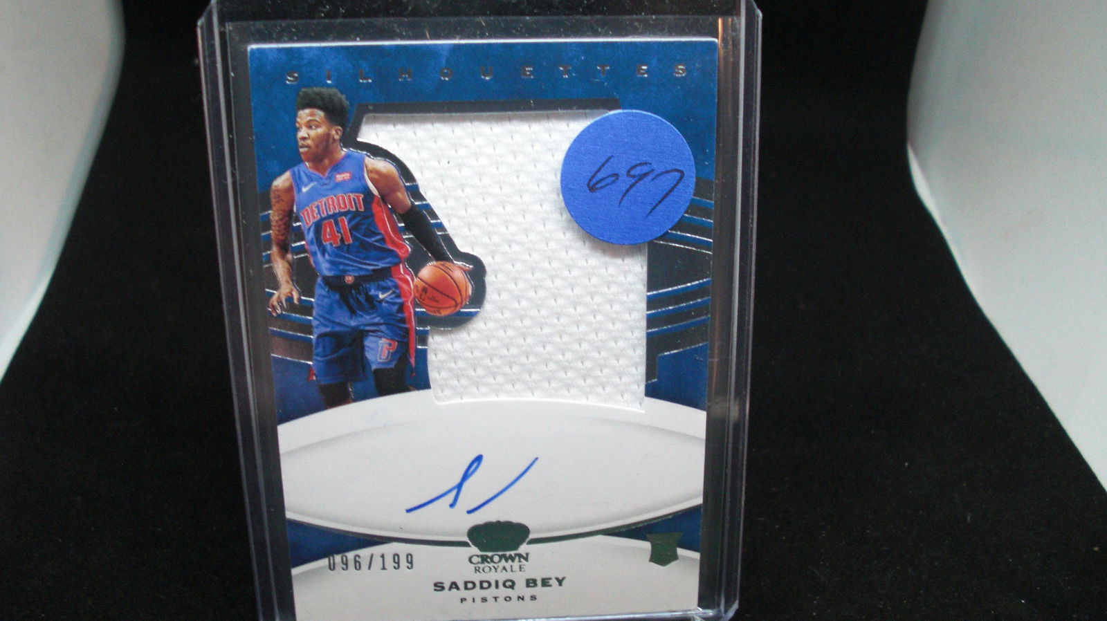 saddiq bey rookie silhouettes auto crown royal #096/199 (1 of 1)