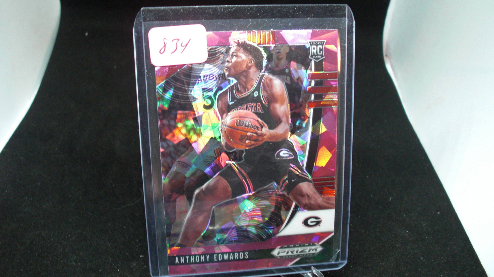 anthony edwards purple rookie: in top loader