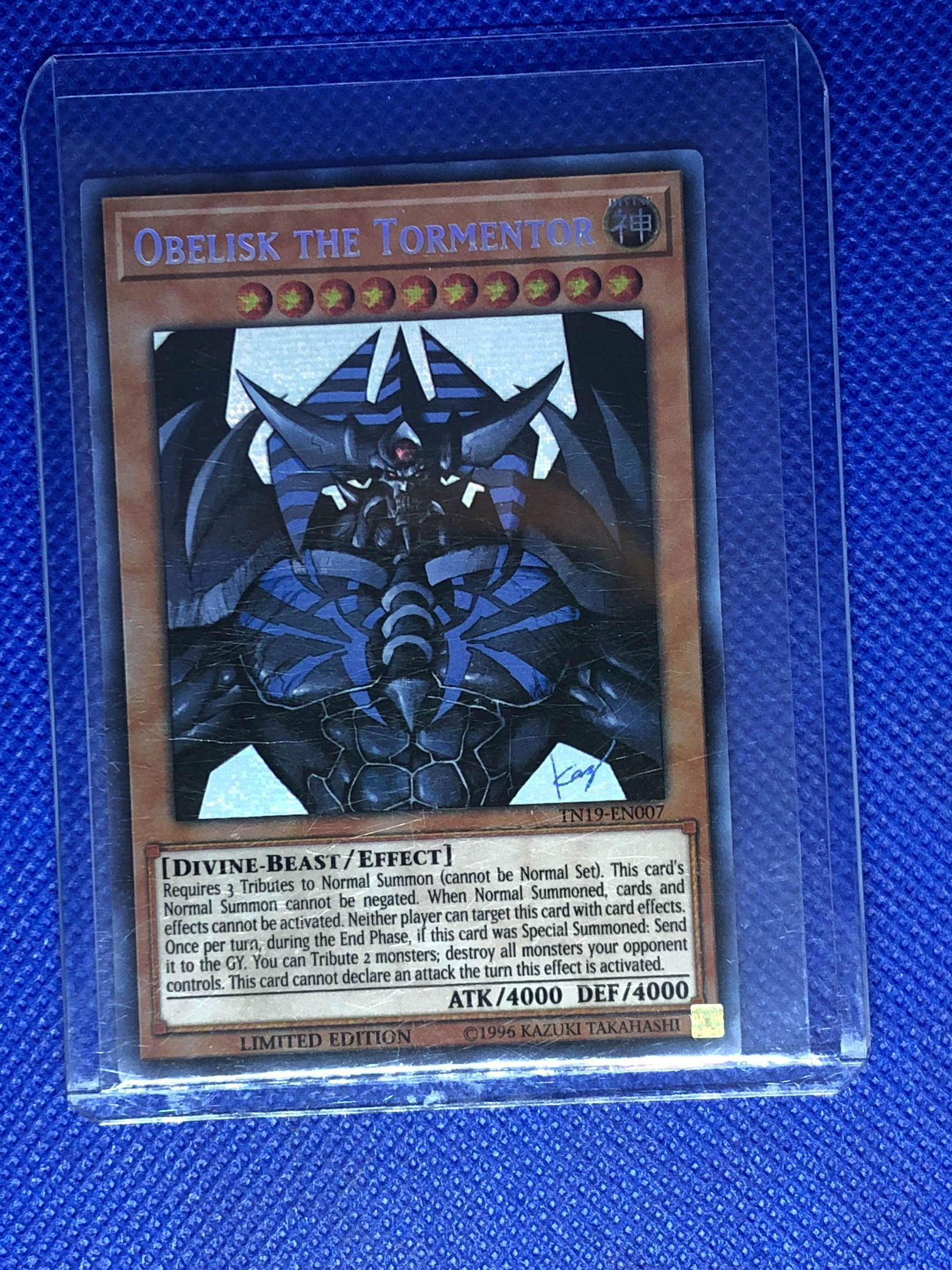 Obelisk the Tormentor Holo Limited Edition Yugioh Card: Obelisk the Tormentor Holo Limited Edition Yugioh Card