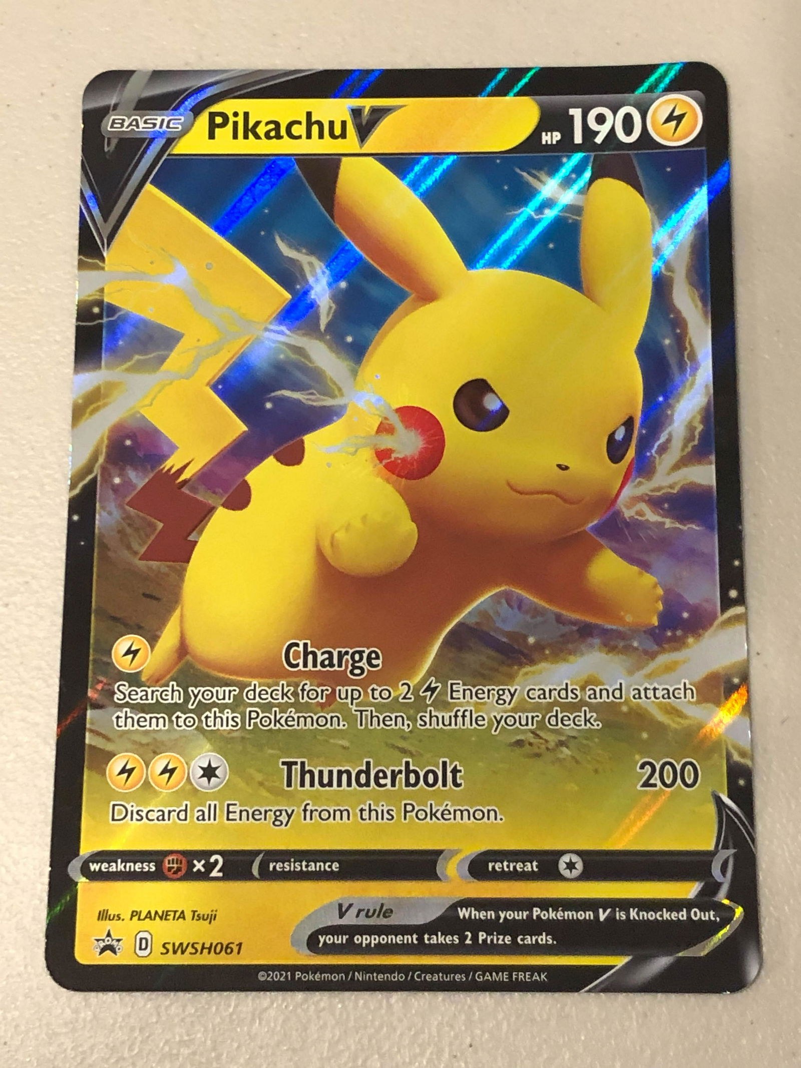 Pikachu V Holo Jumbo Promo Pokemon Card (1 of 1)