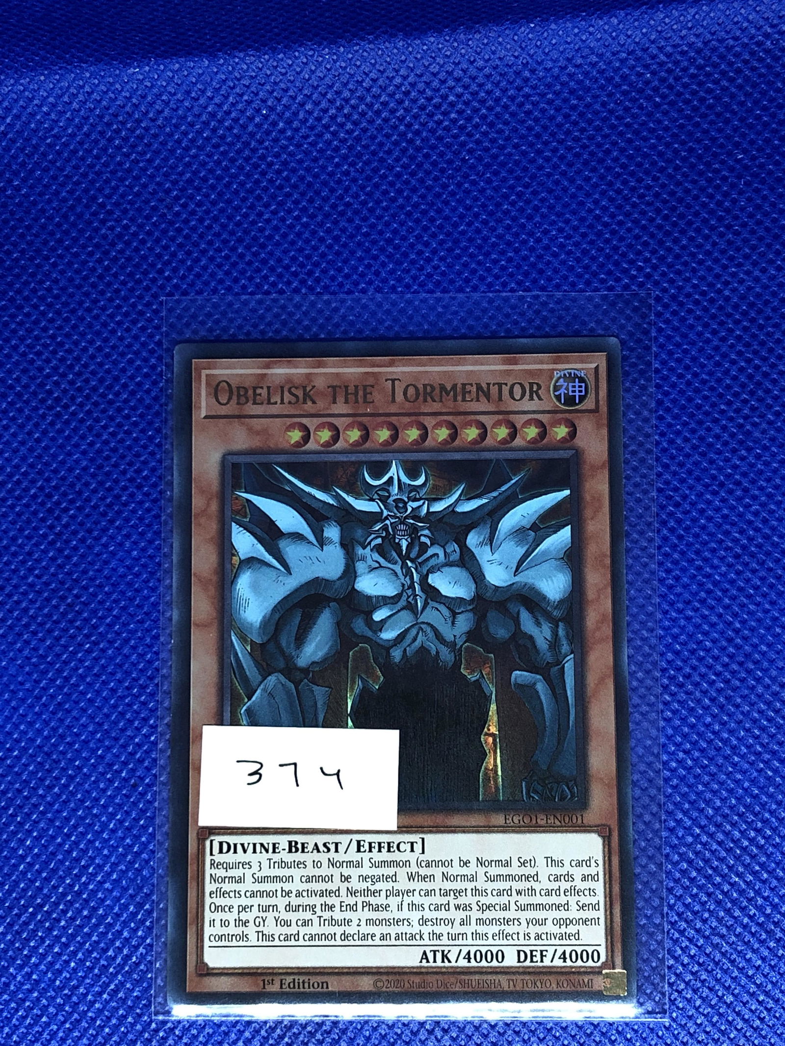 Obelisk The Tormentor Holo Yugioh Card: Yugioh Card