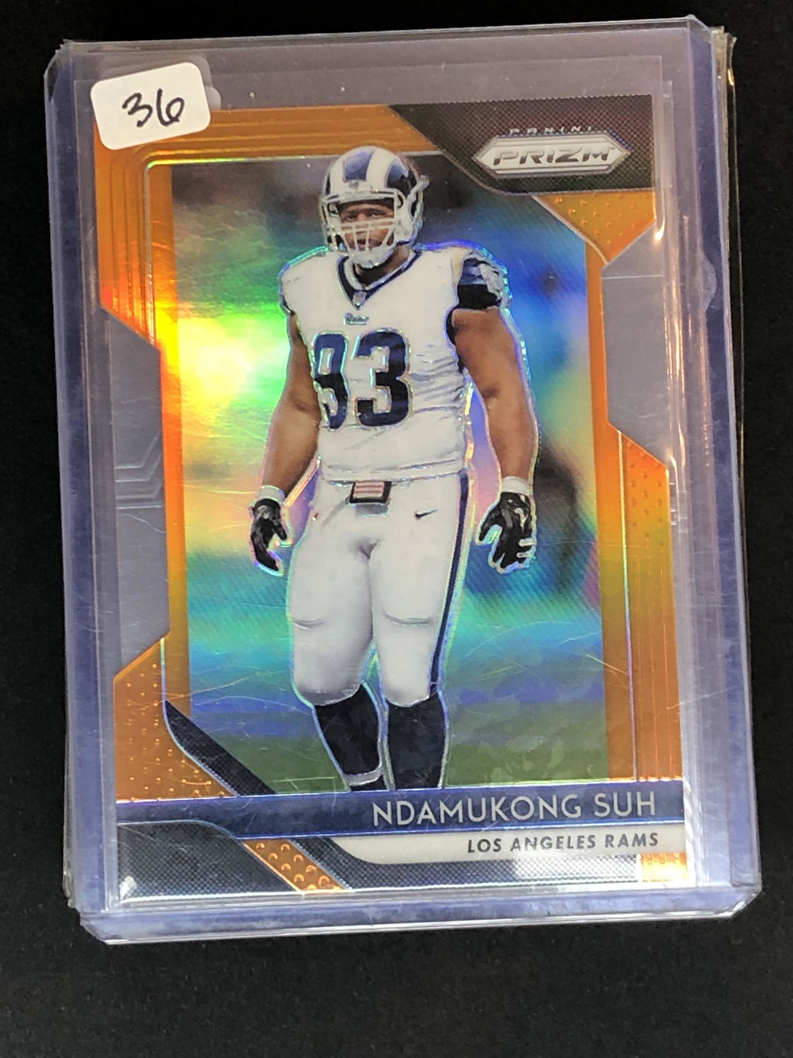Ndamukong Suh Panini Prizm Orange Refractor Die-Cut (1 of 1)