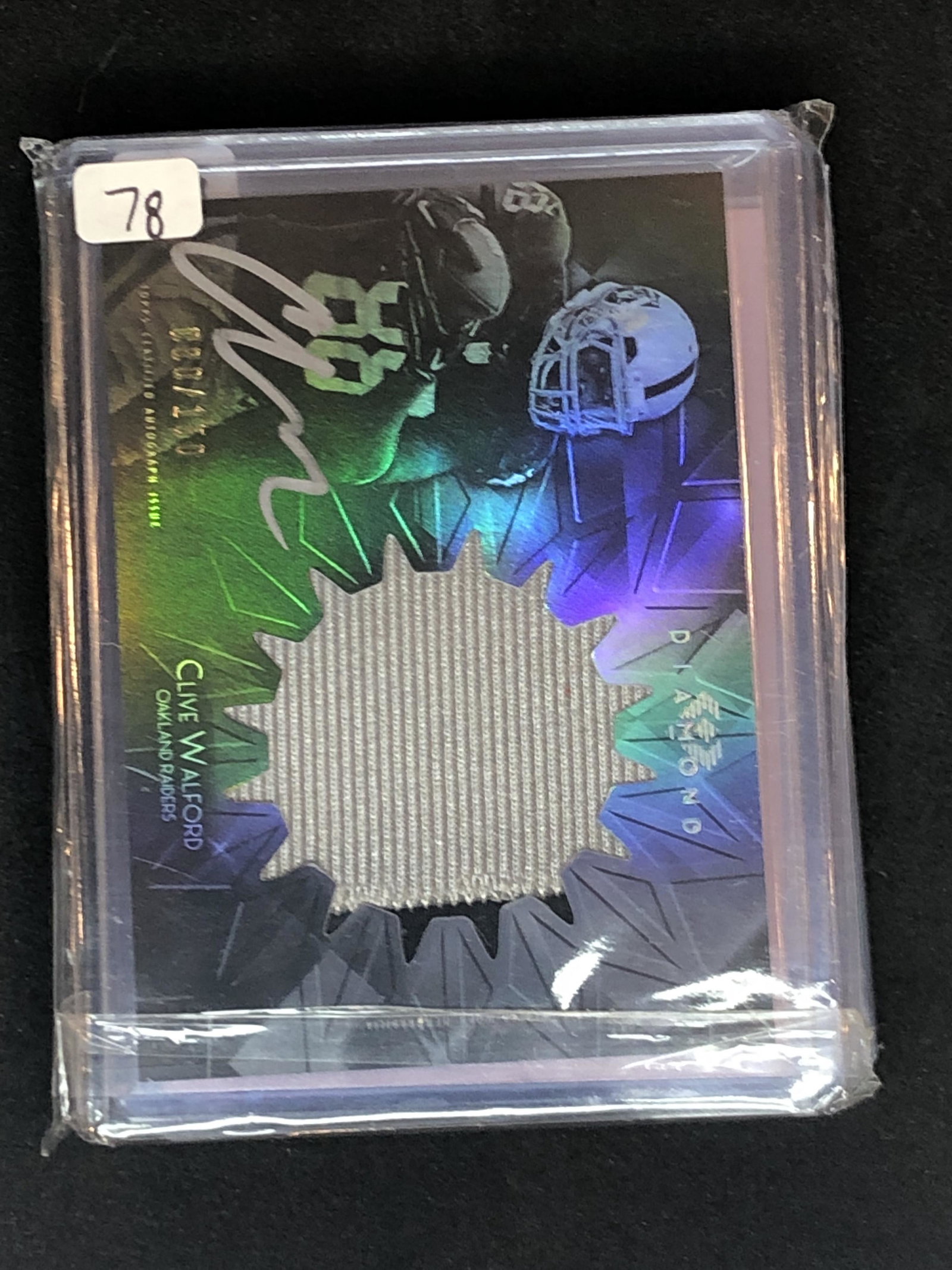 Clive Walford Relic/ Auto Football Card (1 of 1)