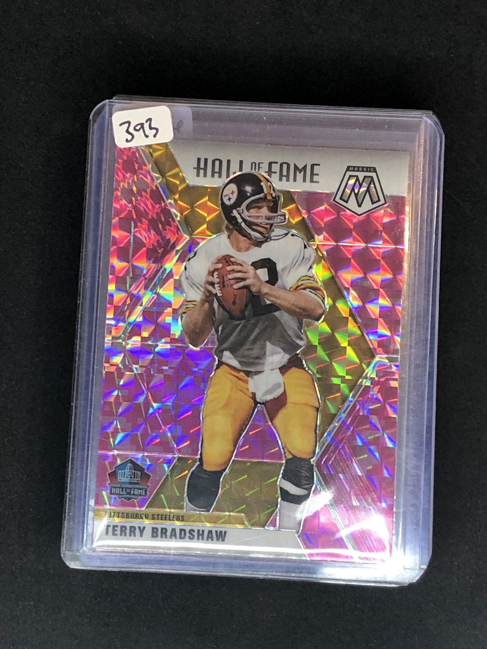 Terry Bradshaw HOF Mosaic Pink Refractor (1 of 1)