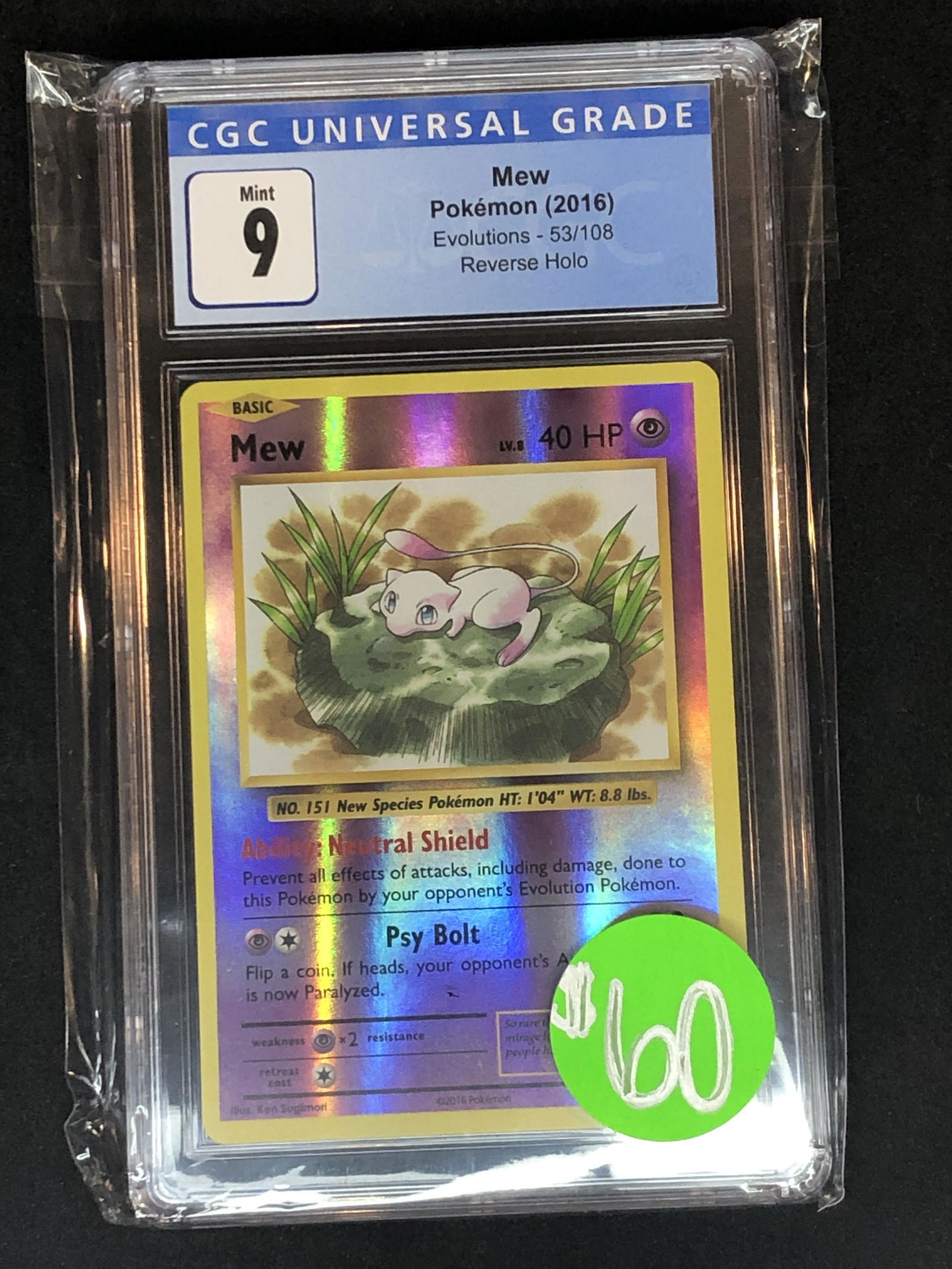 Mew XY Evolutions Reverse Holo CGC 9 (1 of 1)