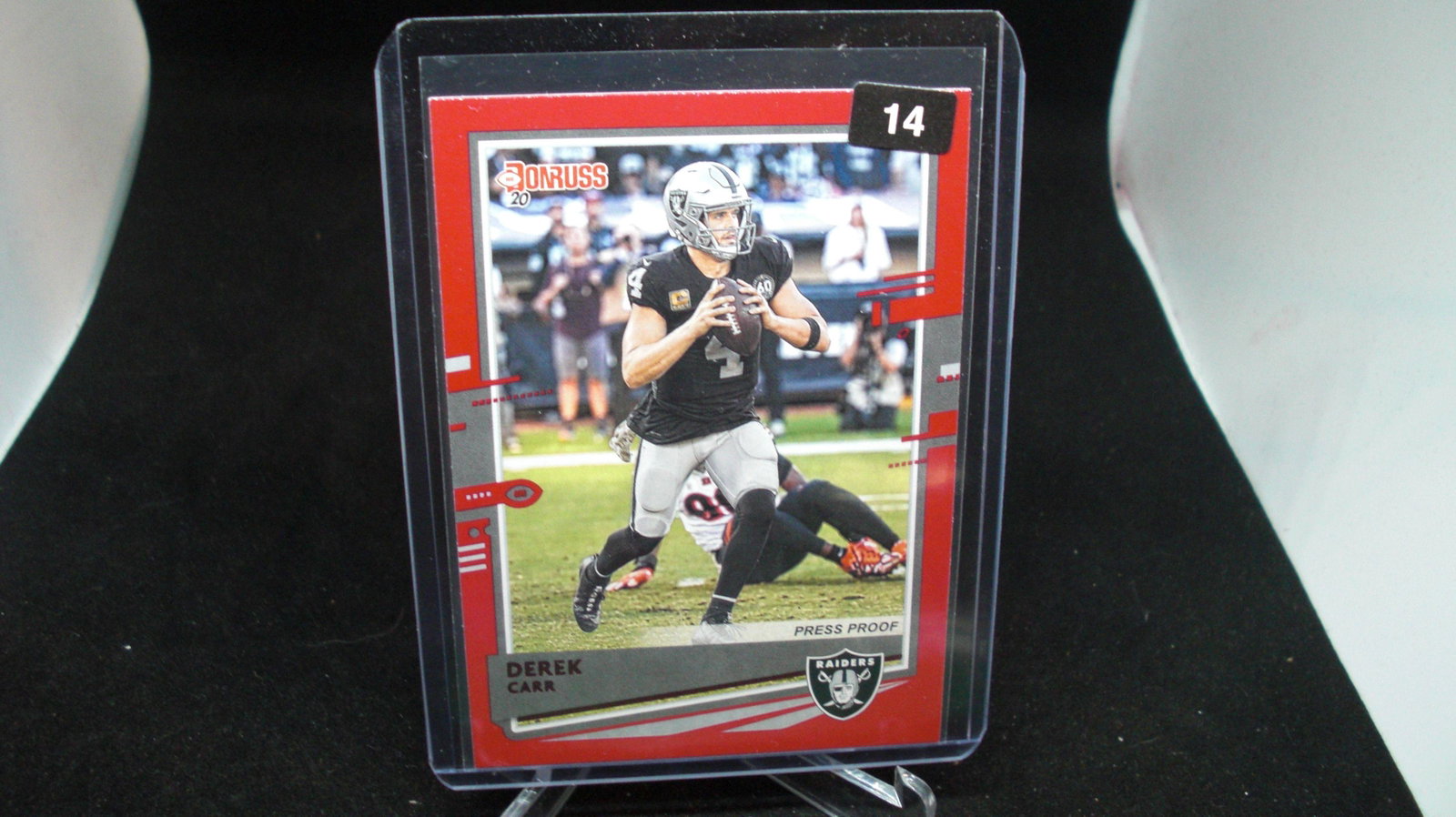 derek carr red press proof: in top loader