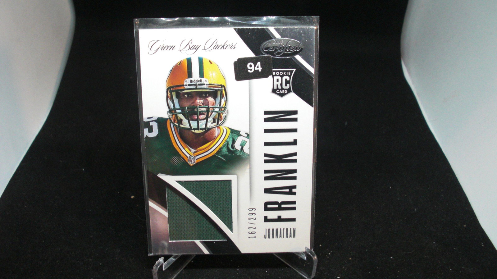 JONATHAN FRANKLIN ROOKIE JERSEY CARD 162/299: in top loader