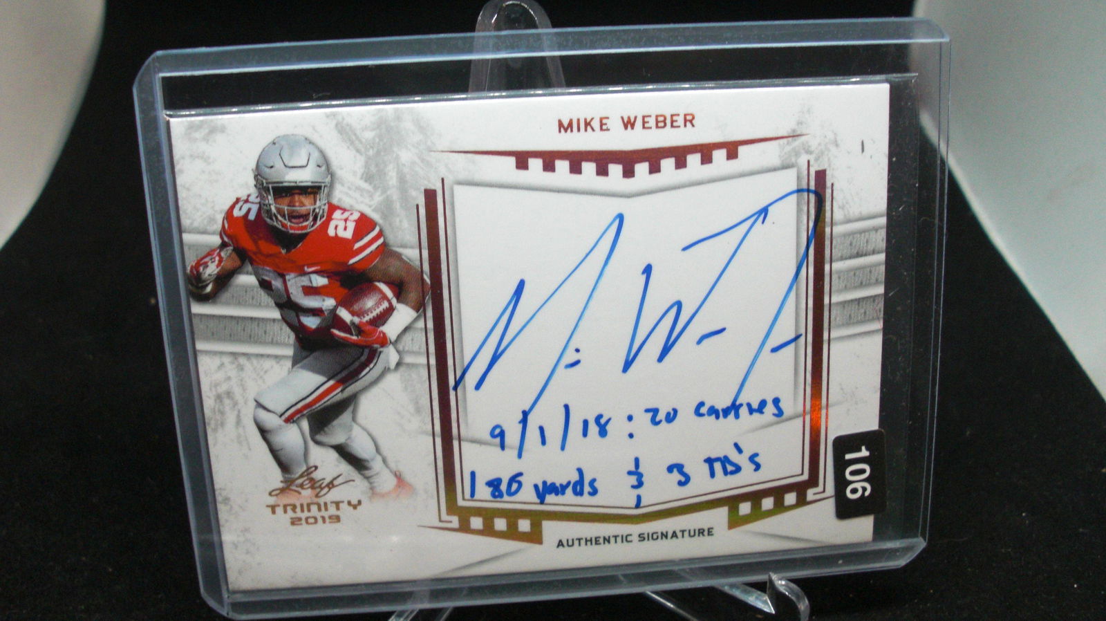 LEAF TRINITY MIKE WEBER ROOKIE AUTO (1 of 1)
