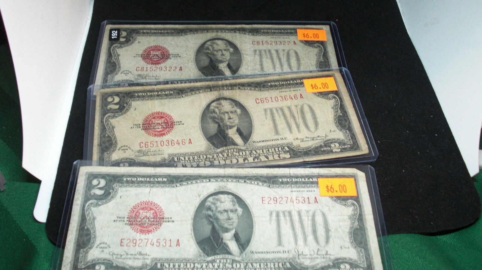 LOT OF 3 RED SEAL 1928 SEIRES $2 BILLS (1 of 1)