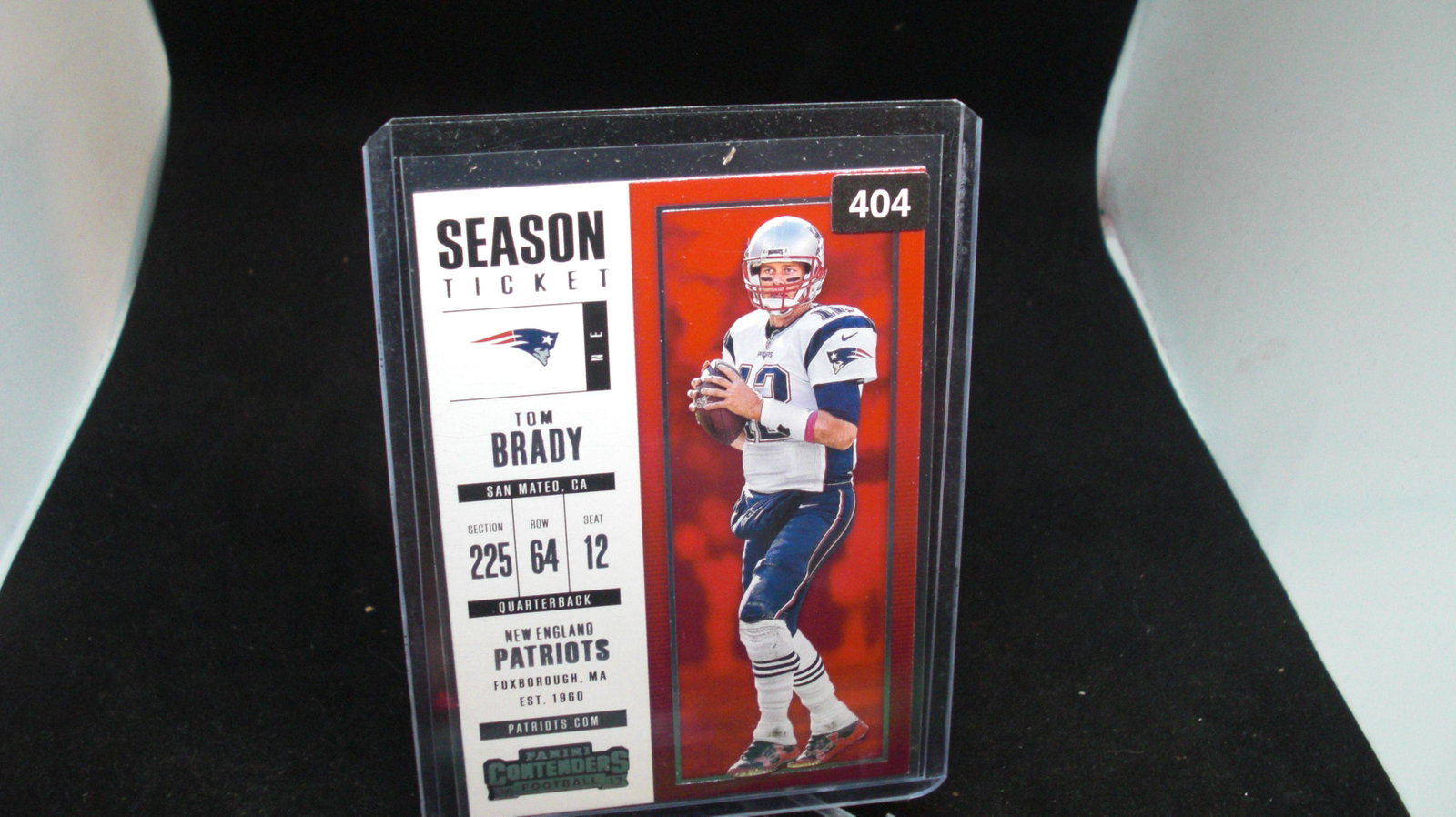 TOM BRADY SEASON TICKET: in top loader