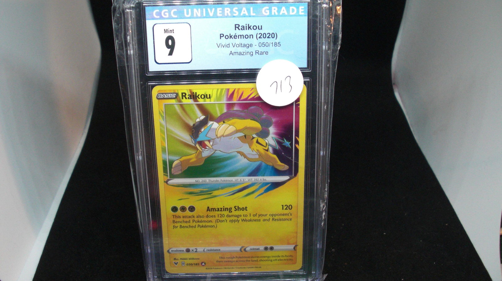 CGC GRADED RAIKOU FOIL POKEMON CARD: CGC GRADED RAIKOU FOIL POKEMON CARD