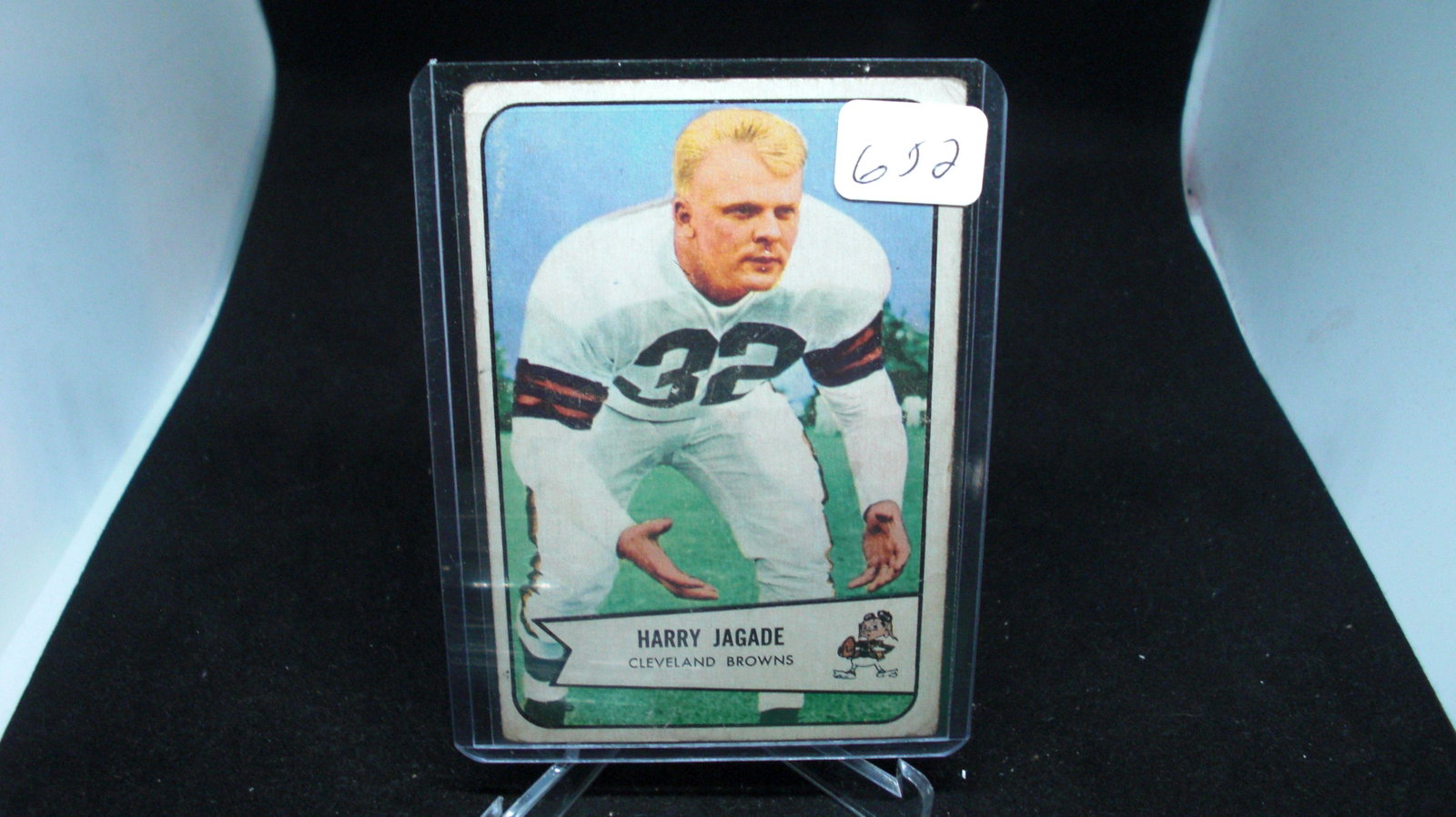 1956 bowman harry jagade cleveland browns: in top loader