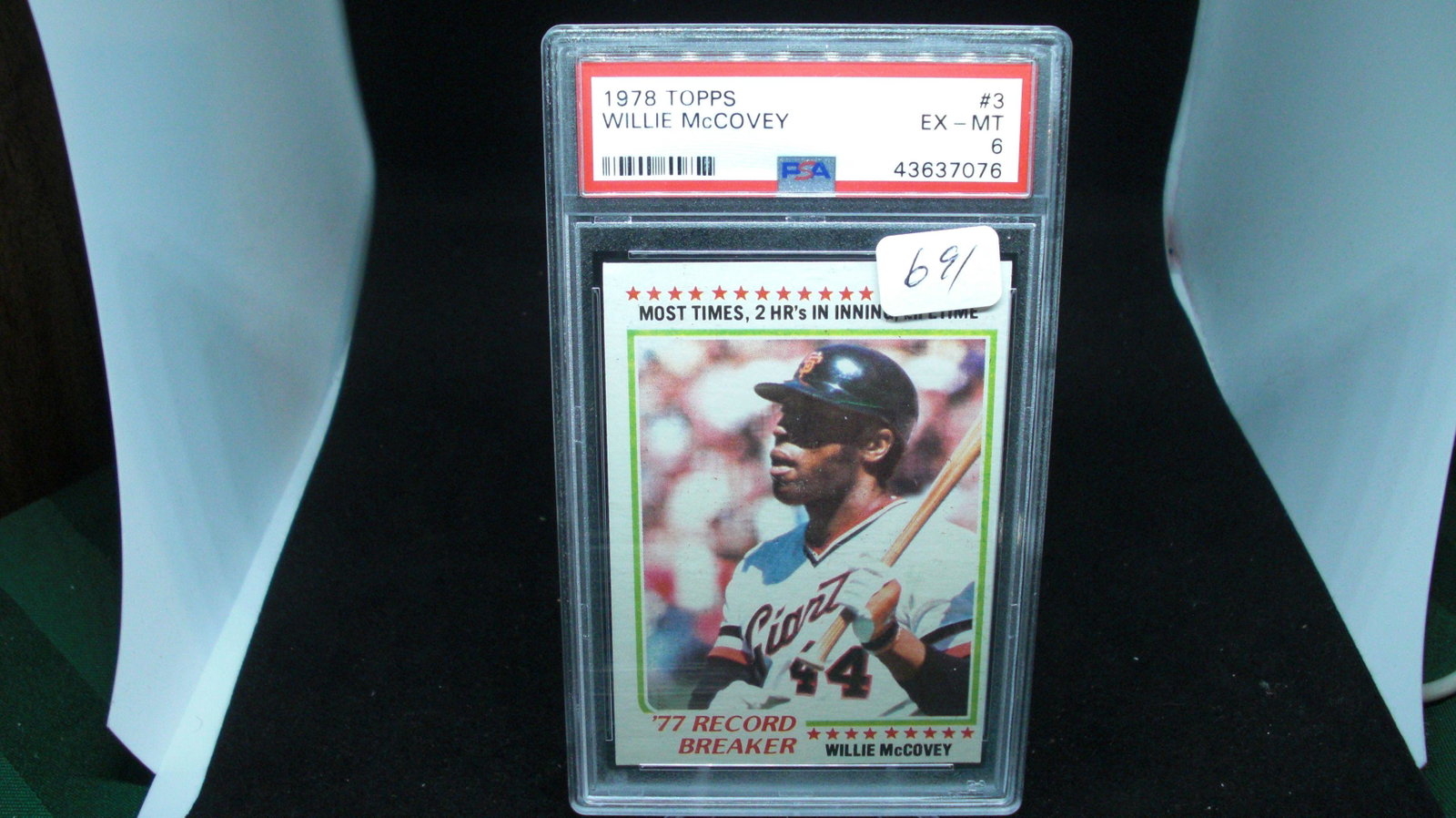 psa 6 1978 willi mccovey card: in top loader