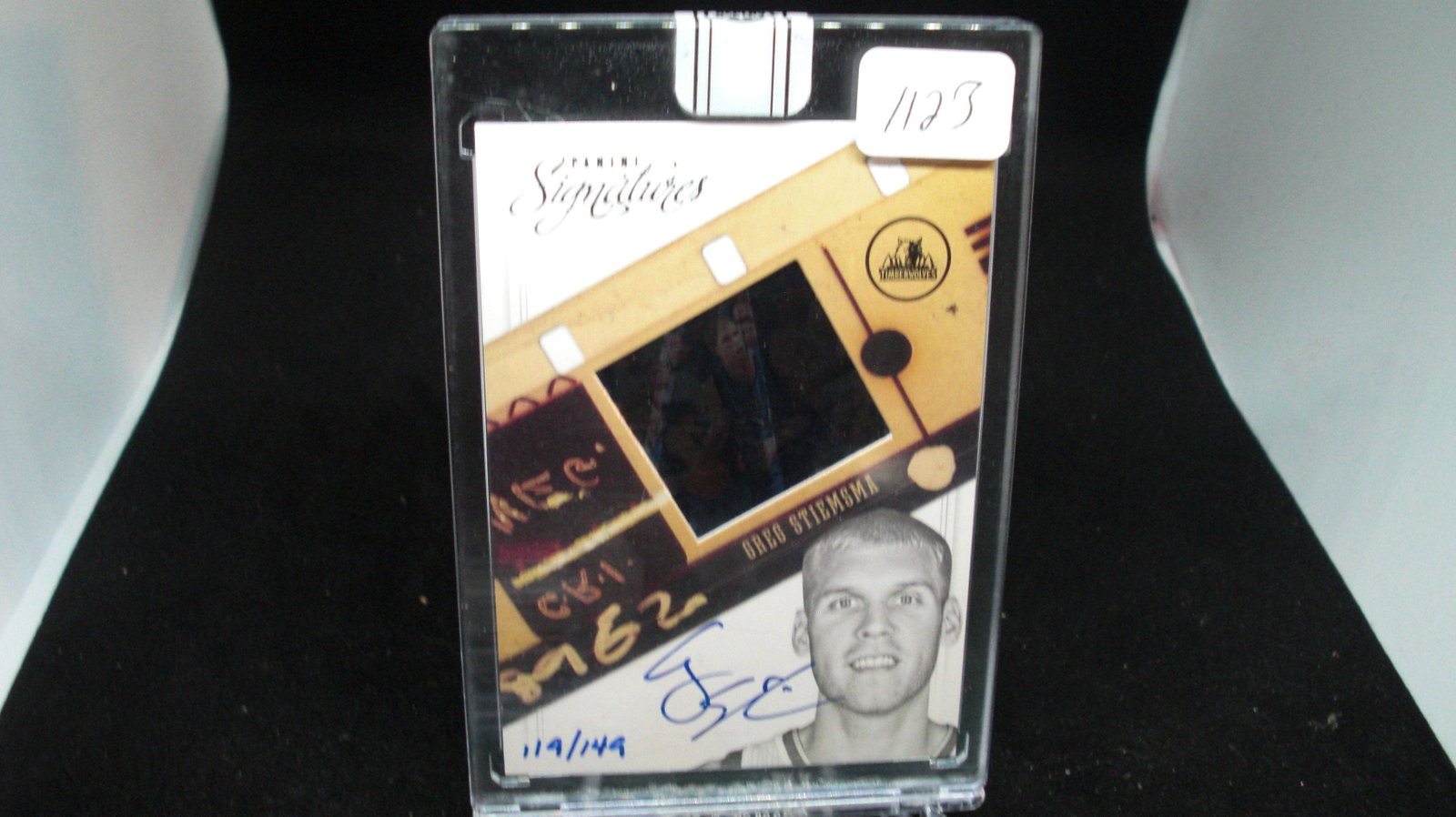 panini signature series encased auto greg stiemsma: in top loader