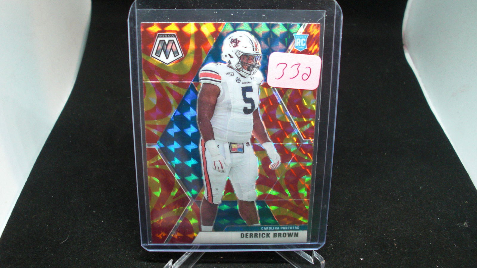 DERRICK BROWN ORANGE REACTIVE ROOKIE CARD' (1 of 1)