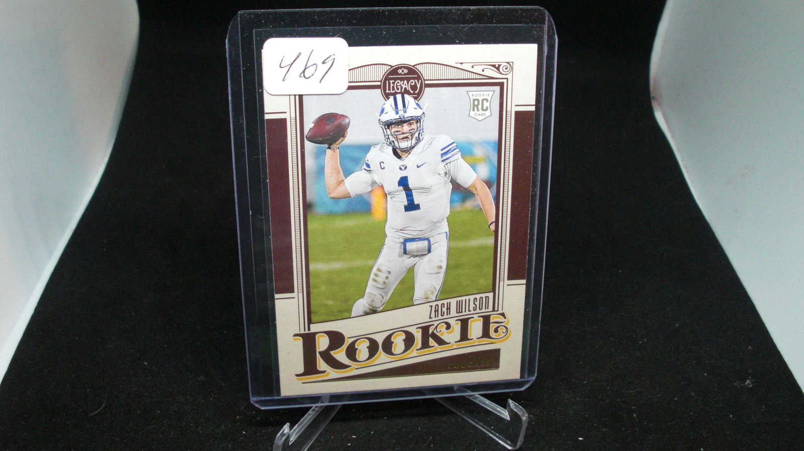 Zach Wilson legacy rookie card: in top loader