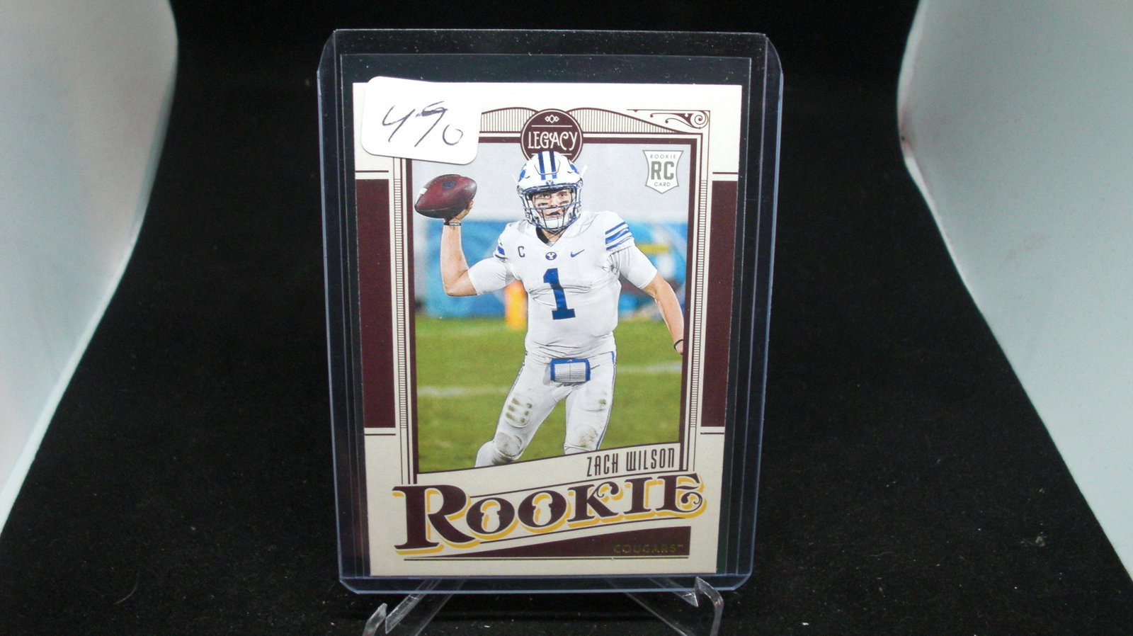 Zach Wilson legacy rookie card: in top loader