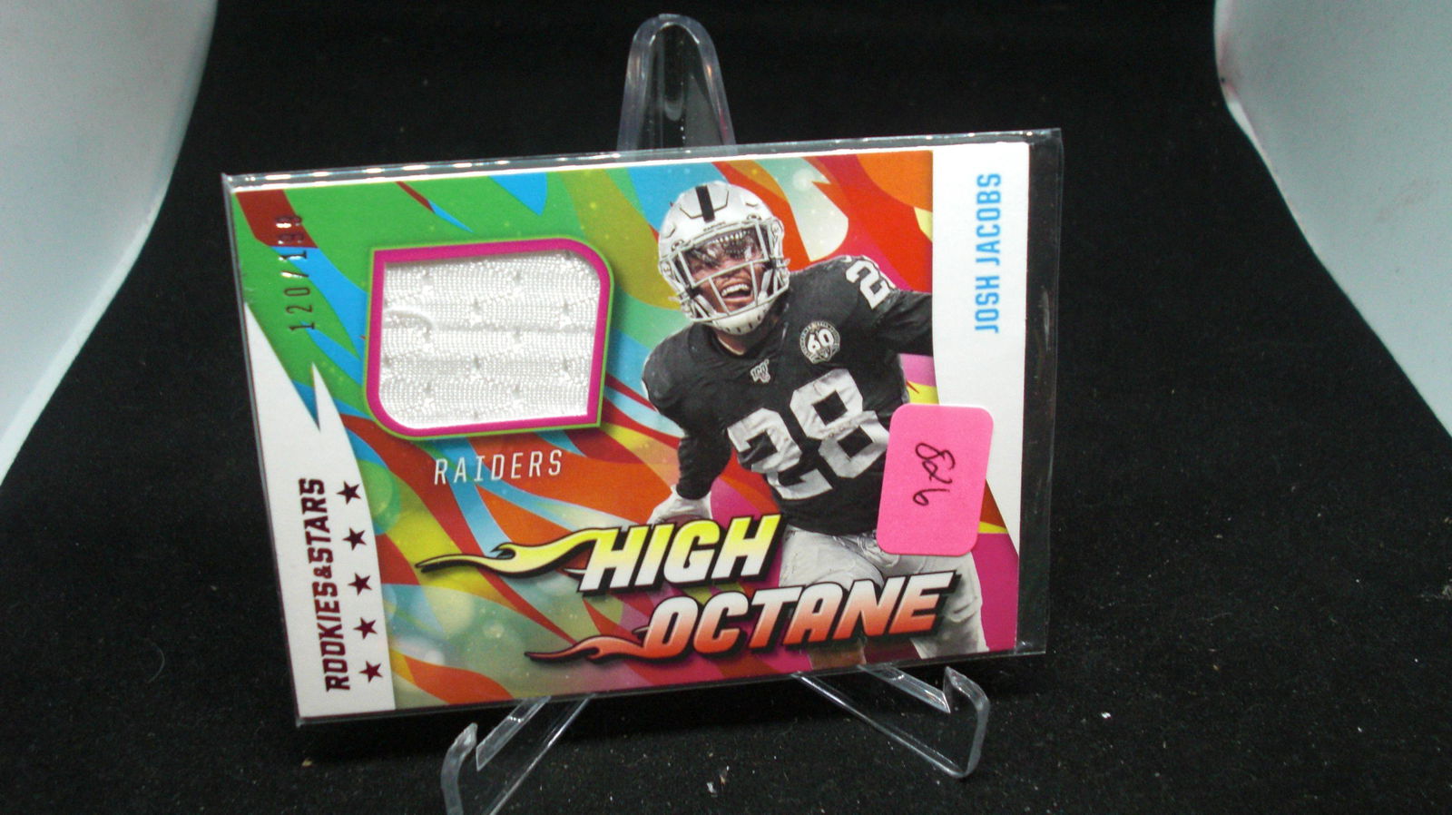 Josh Jacobs high octane jersey card 120 of 199 (1 of 1)