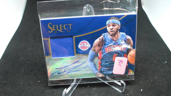 Josh Smith blue select jersey card 15 of 20: in top loader