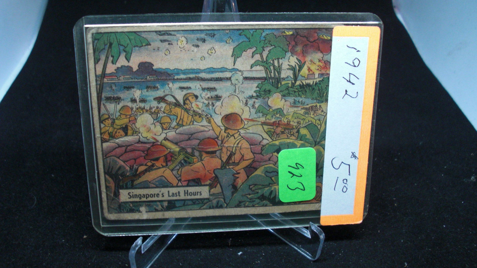 1942 gum inc horror of war card: in top loader