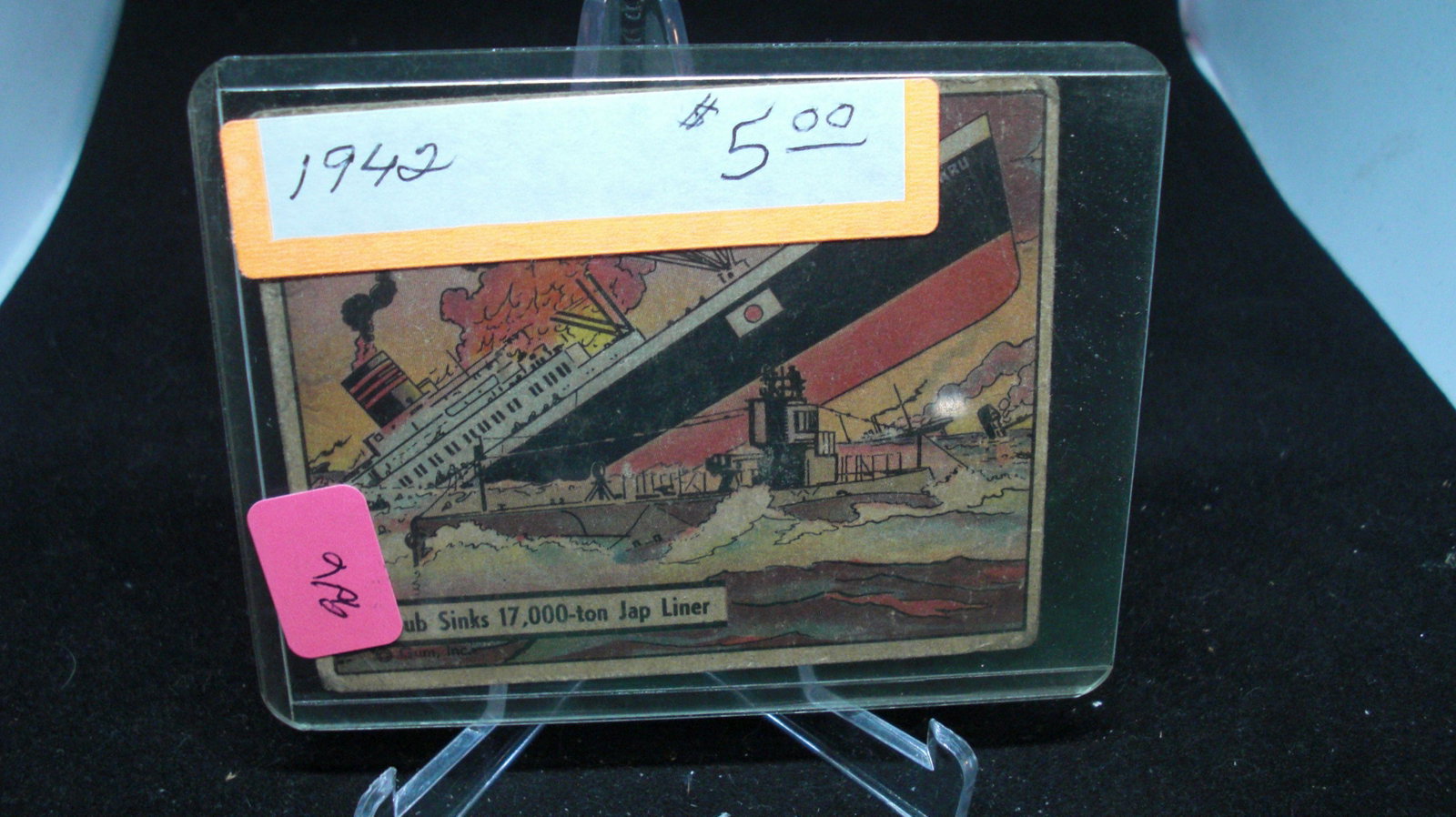 1942 gum inc horror of war card: in top loader