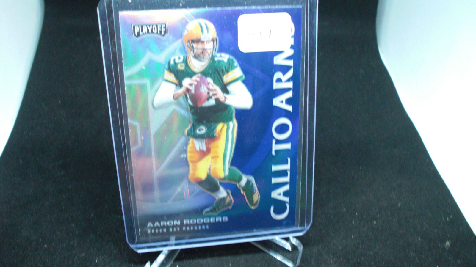 Aaron Rodgers called arms blue refractor: in top loader