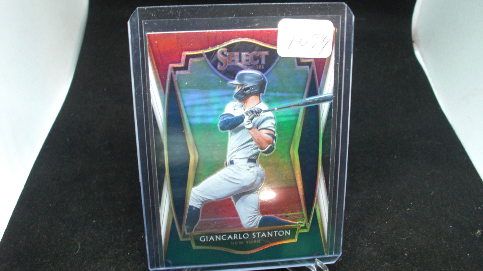 giancarlo Stanton red white blue prism: in top loader
