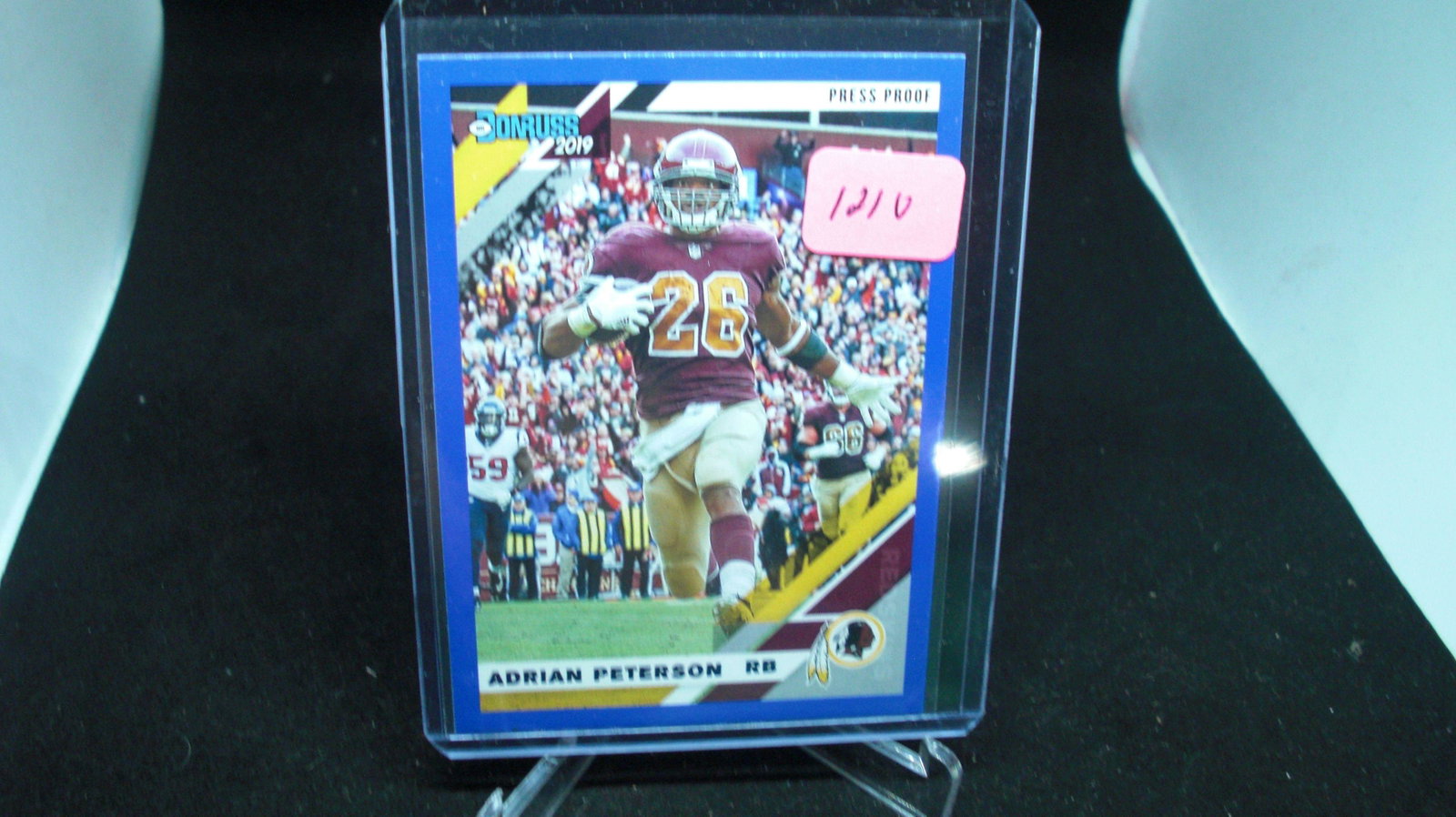 adrian peterson blue prss proof: in top loader