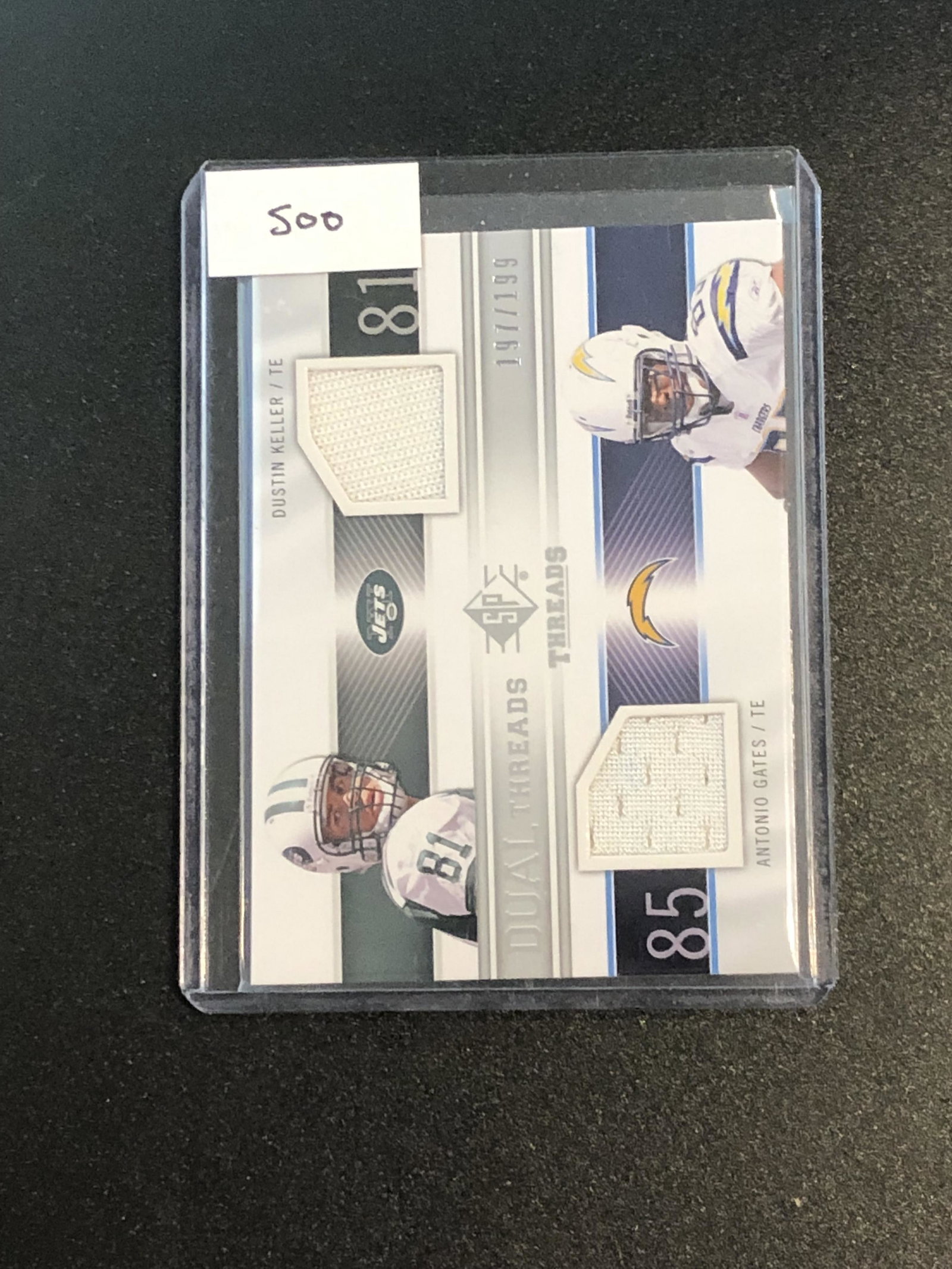 Dustin Keller relic / Antonio Gates relic 197/199: Dustin Keller relic / Antonio Gates relic 197/199