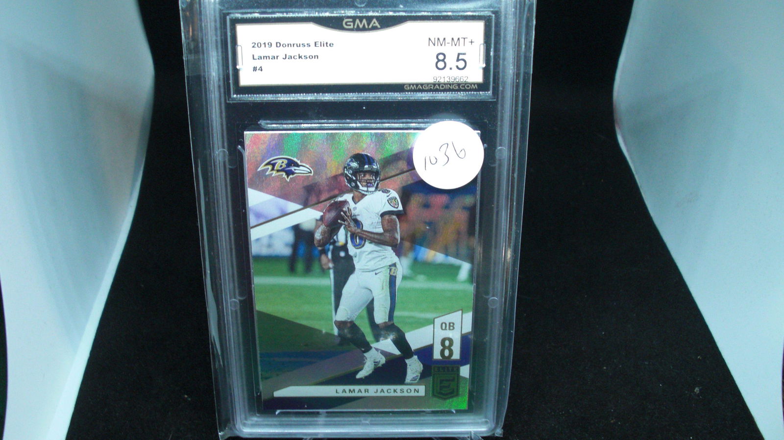 GMA graded donruss elite Lamar Jackson mint 8.5 (1 of 1)