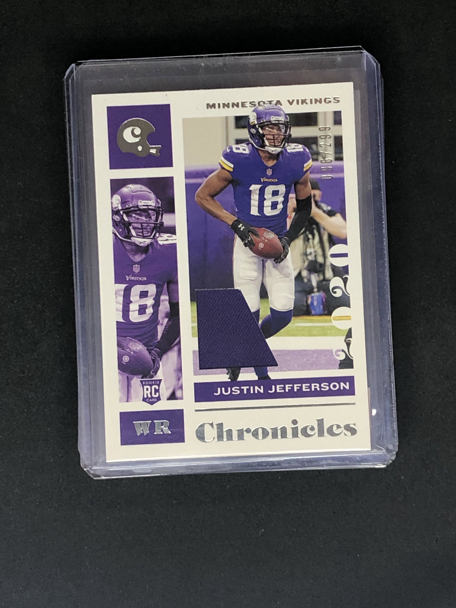 Justin Jefferson Panini Chronicles Rookie Relic: Sports Trading Card