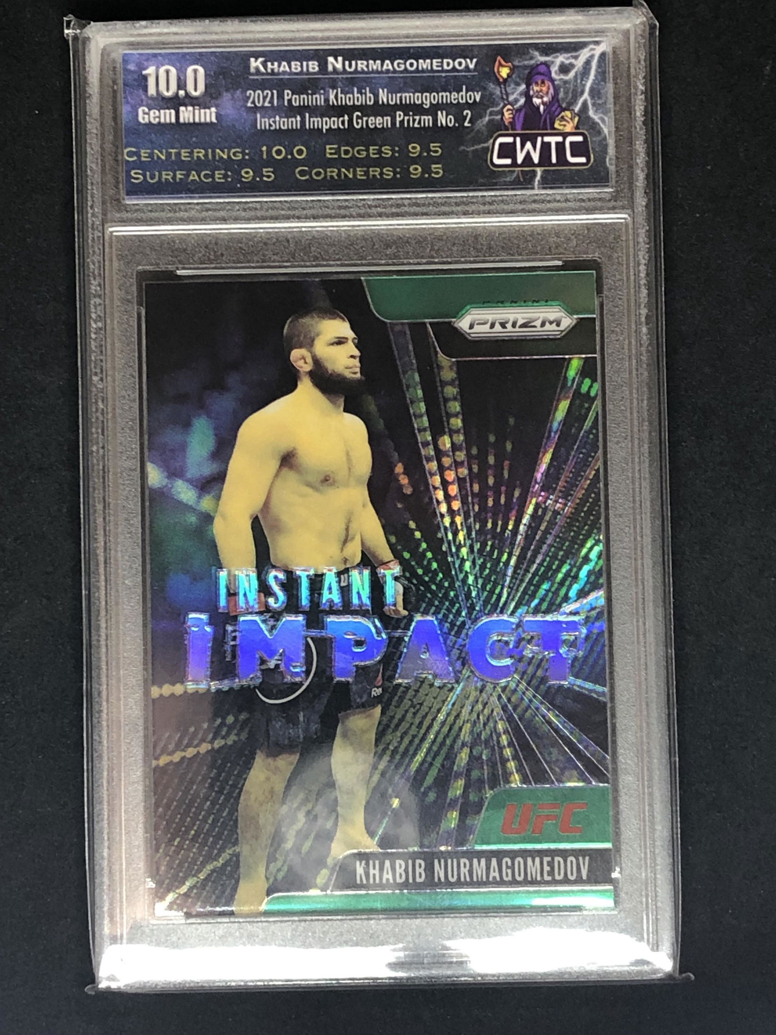 Khabib Nurmagomedov Pannini Prizm Green Instant Impact (1 of 1)