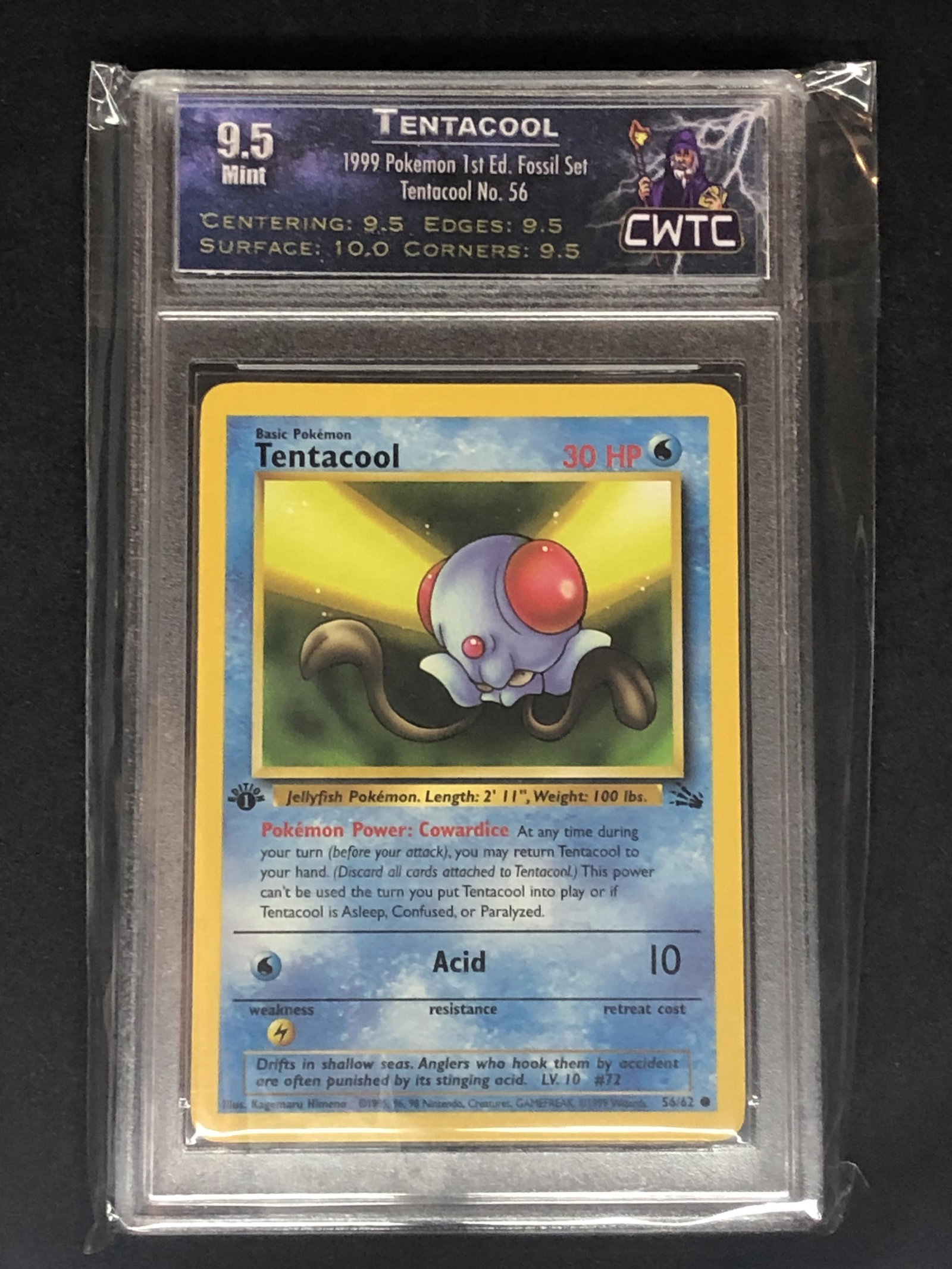 1st Edition Fossil Set Tentacool CWTC 9.5 (1 of 1)
