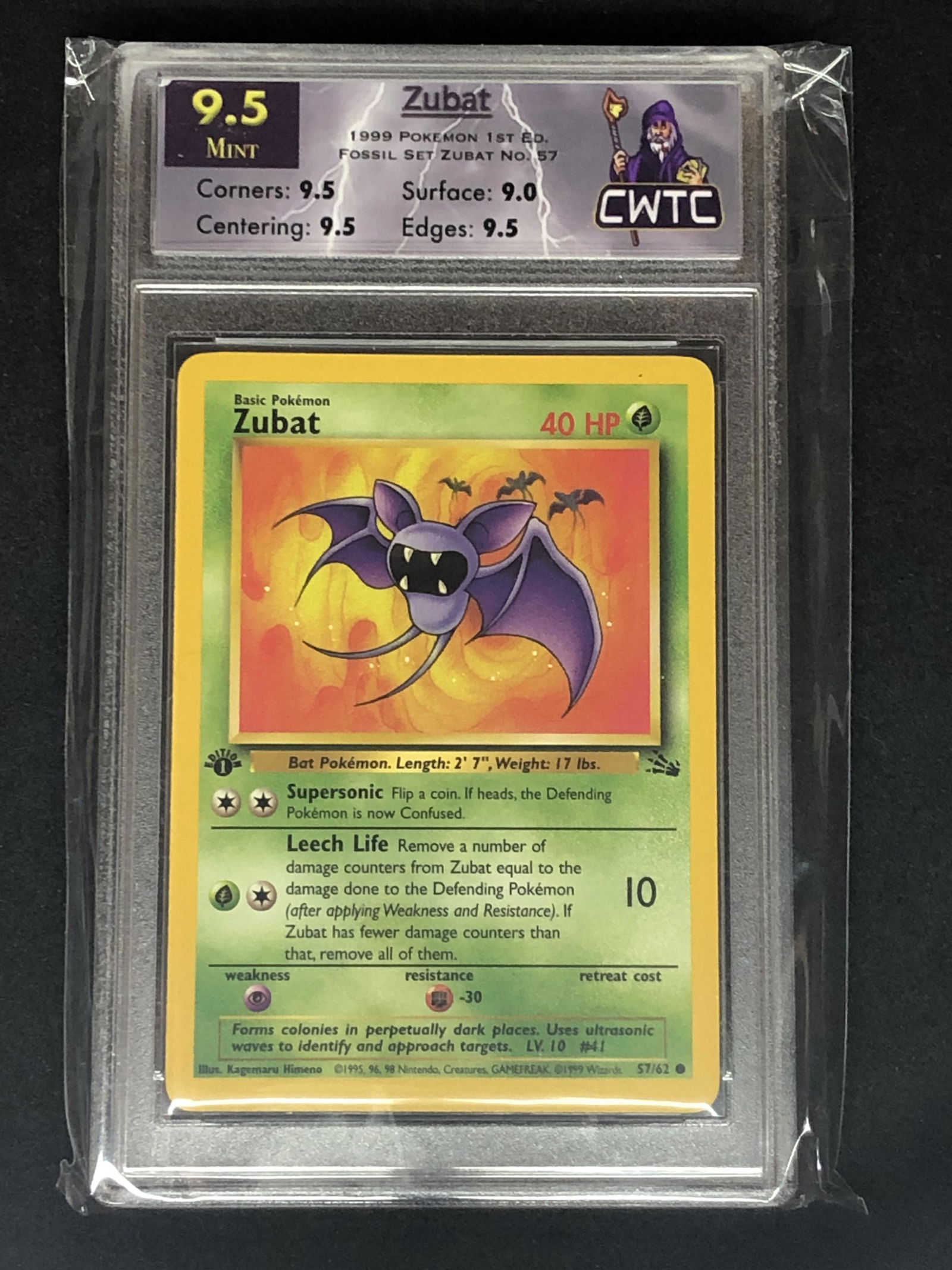 Zubat 1st Edition Fossil Set CWTC 9.5 (1 of 1)