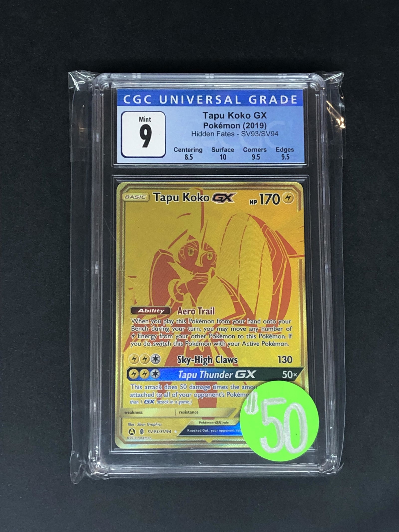 Tapu Koko GX Secret Rare CGC 9 (1 of 1)