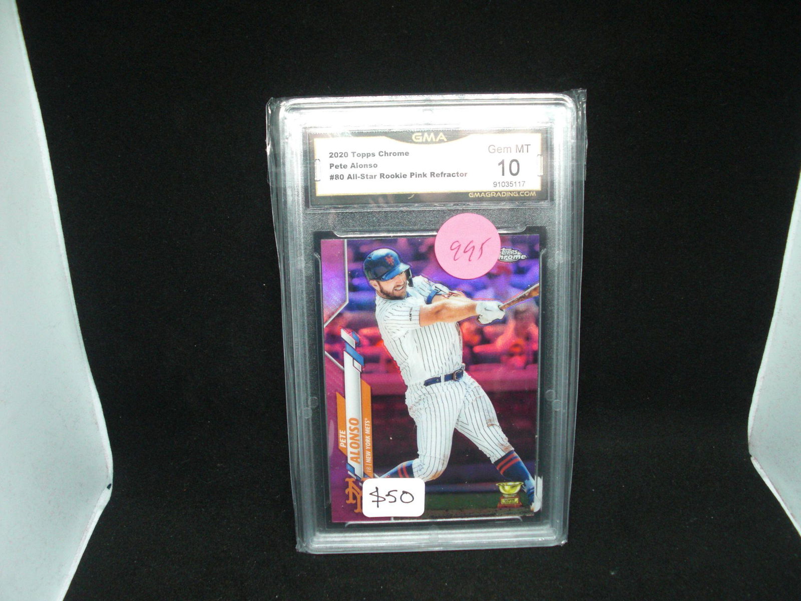 GMA graded 10 pete alonso rookie cup pink refractor (1 of 1)