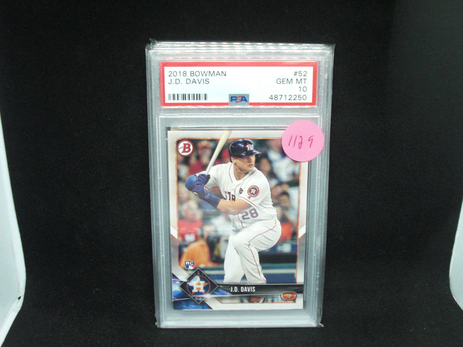 psa gem mint 10 jd davis 2018 bowman (1 of 1)