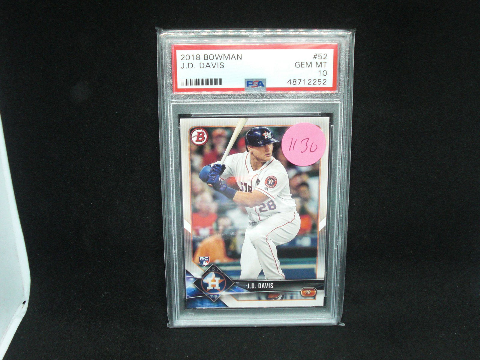 psa gem mint 10 jd davis 2018 bowman (1 of 1)