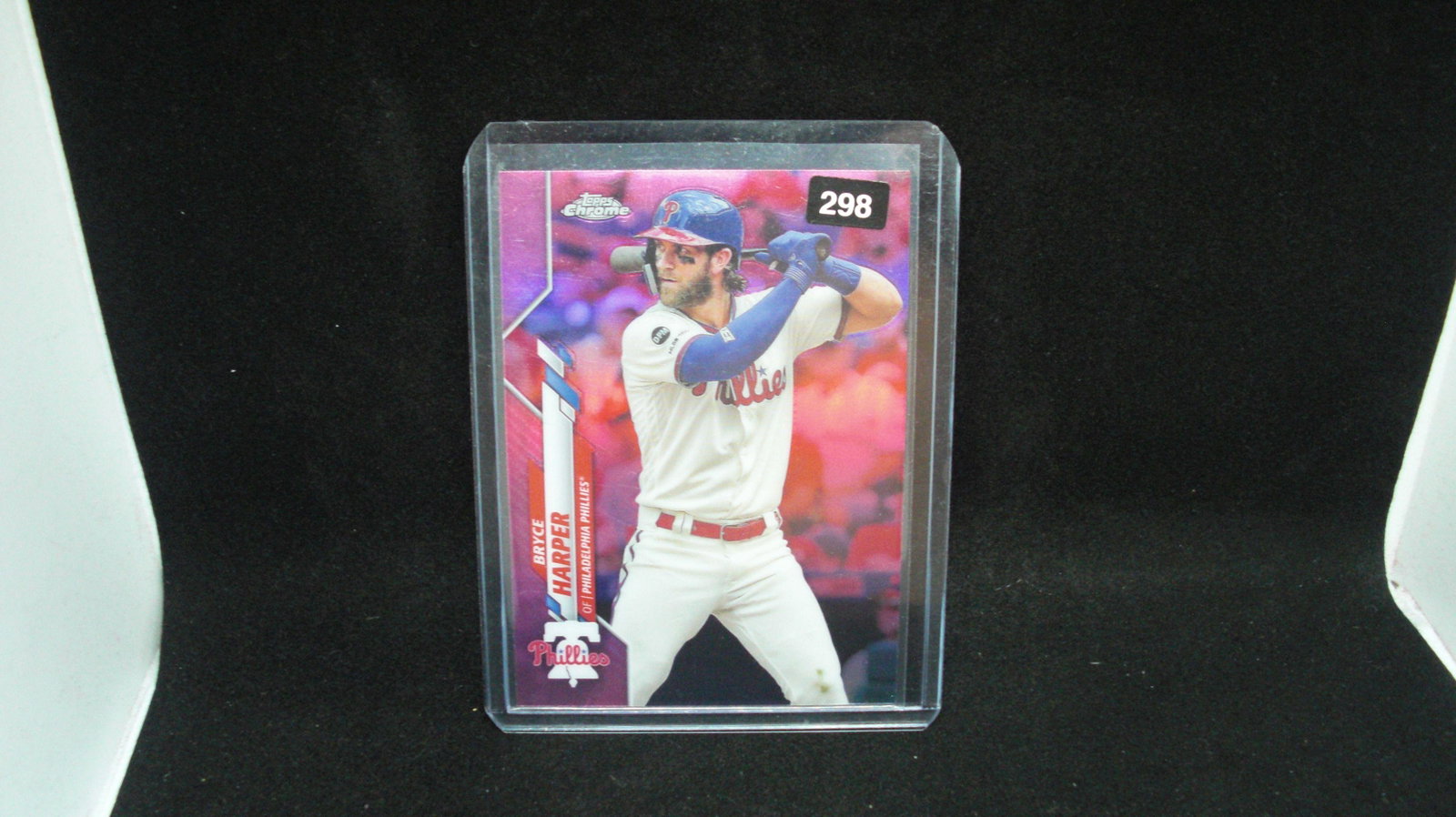 bryce harper pink refractor: in top loader
